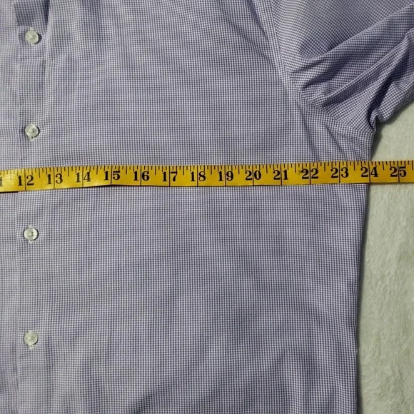 Tailorbyrd Button Down Shirt Men's Size 16 1/2 (34-35) Trim Purple Gingham Check - Picture 6 of 9